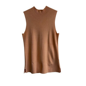 Reiss Ribbed Nylon/Viscose Blend Ribbed Heavy Mock Knit Sleeveless Top Sz Small